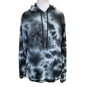 TRUE RELIGION BLUE TIE-DYE BUDDHA GUITAR HOODIE SWEATSHIRT